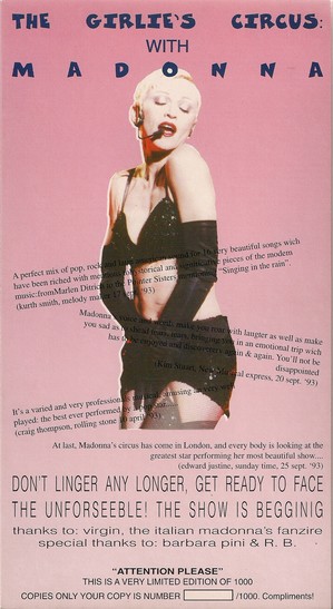 【ブート版】THE GIRLIE'S CIRCUS with MADONNA Madonna / Welcome to The Girlie's Circus